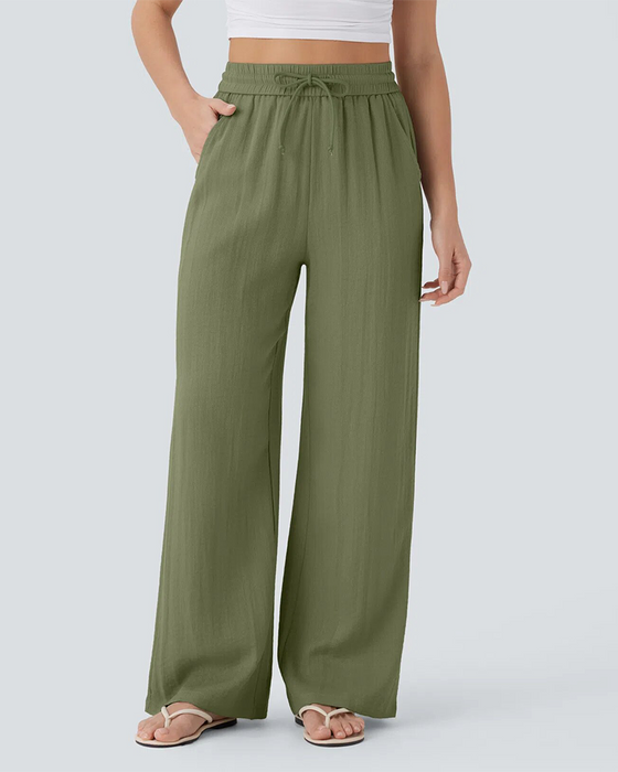 Side Pocket Lace-Up Pants