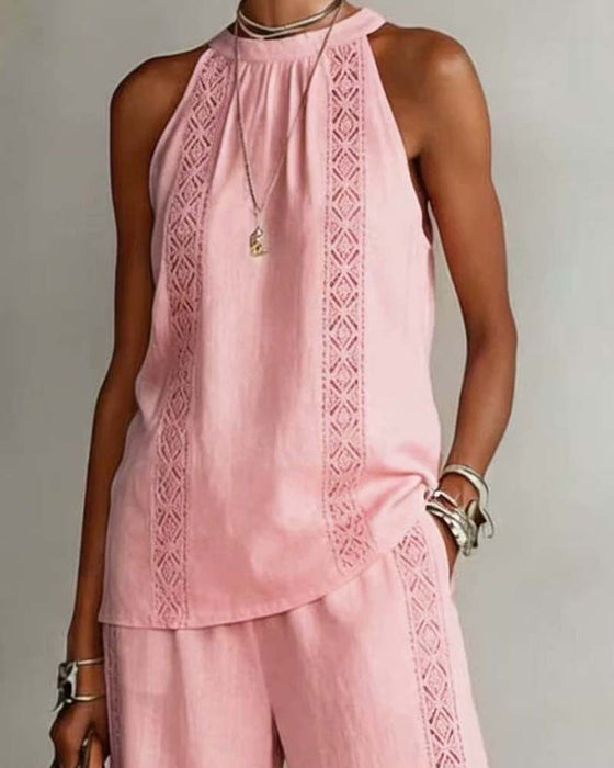 Hollow Out Halter Two-Piece Sets