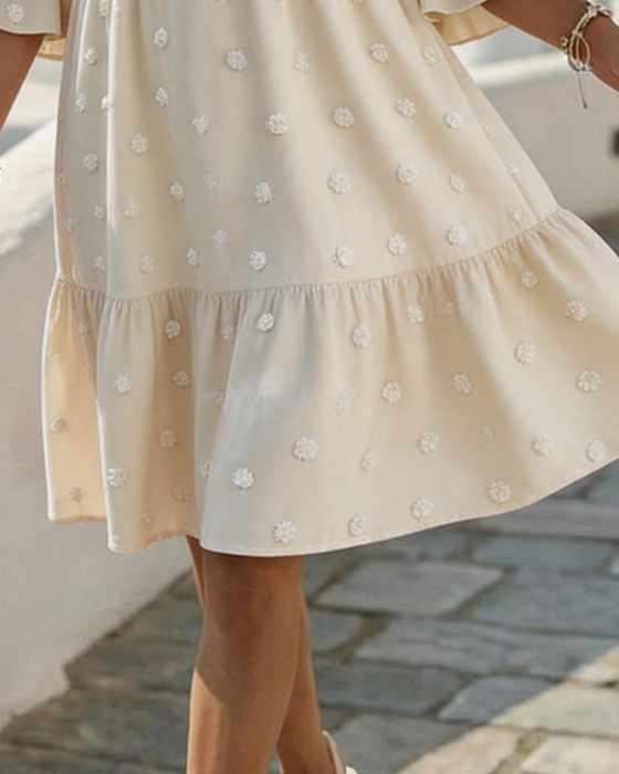 V-Neck Lace Patchwork Dress