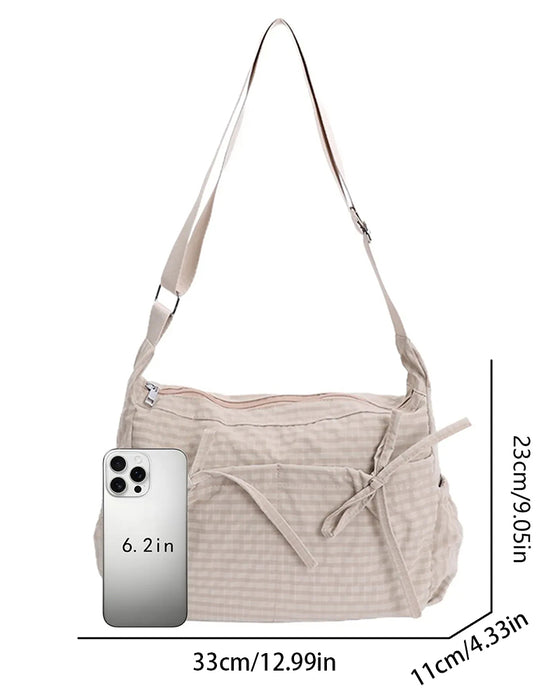 Bow Plaid Crossbody Bag