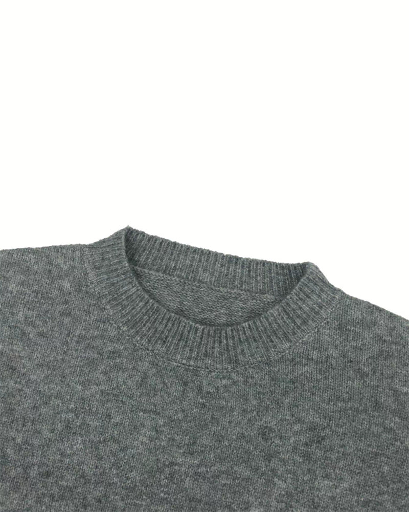 Crew Neck Side Slit Pullover