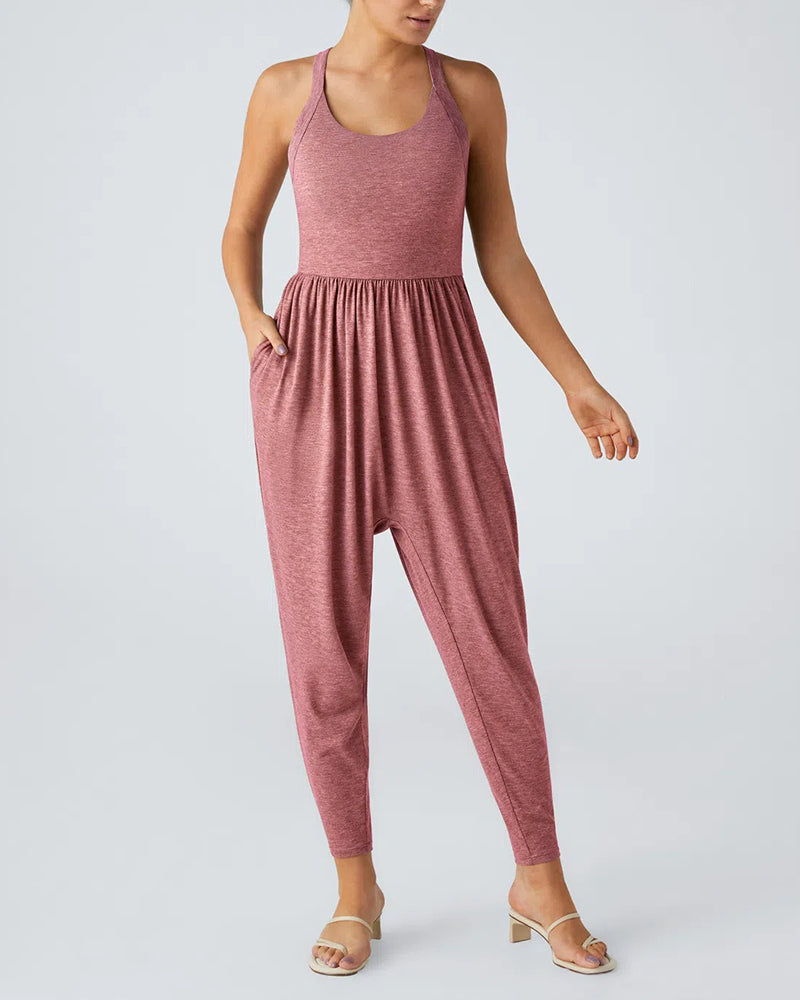 Women's Backless Cuffed Jumpsuit