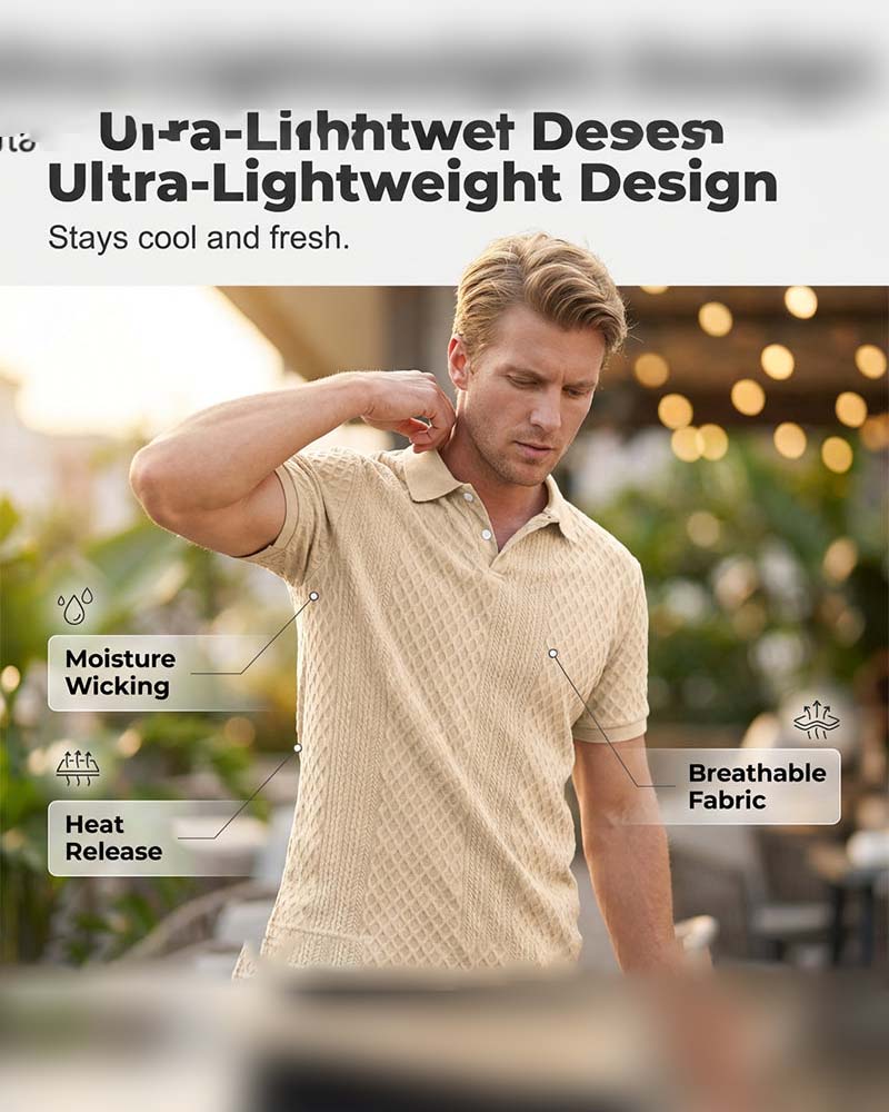 Turn-Down Collar Men's Polo Shirt