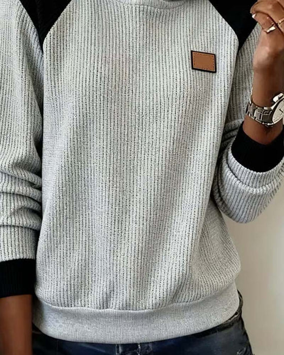 Color-Block Casual Women's Hoodie