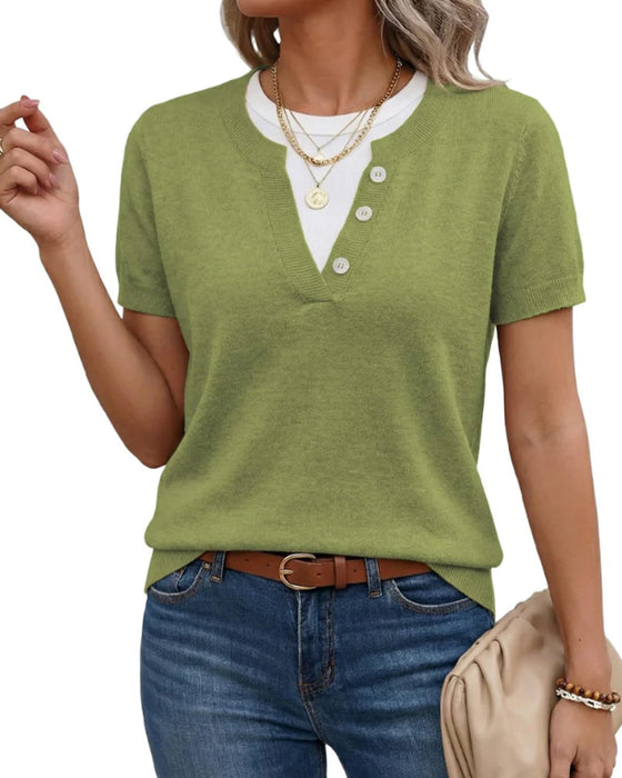 Casual Short Sleeve Pullover