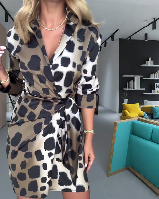 Casual Slim Leopard Print Dress