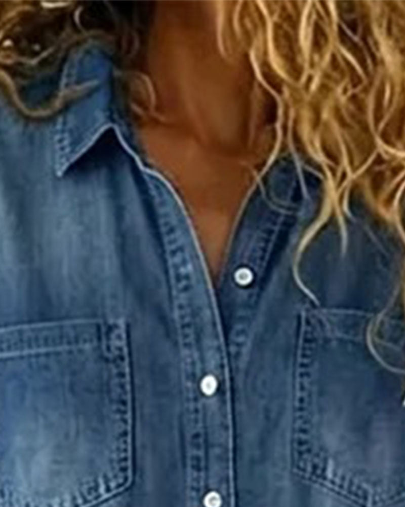 Short Sleeve Denim Jumpsuits