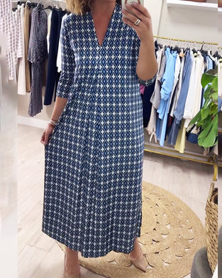 Geometric Print Maxi Dress