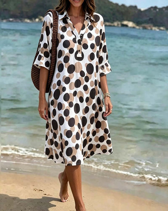 Polka Dot Half Sleeve Dress