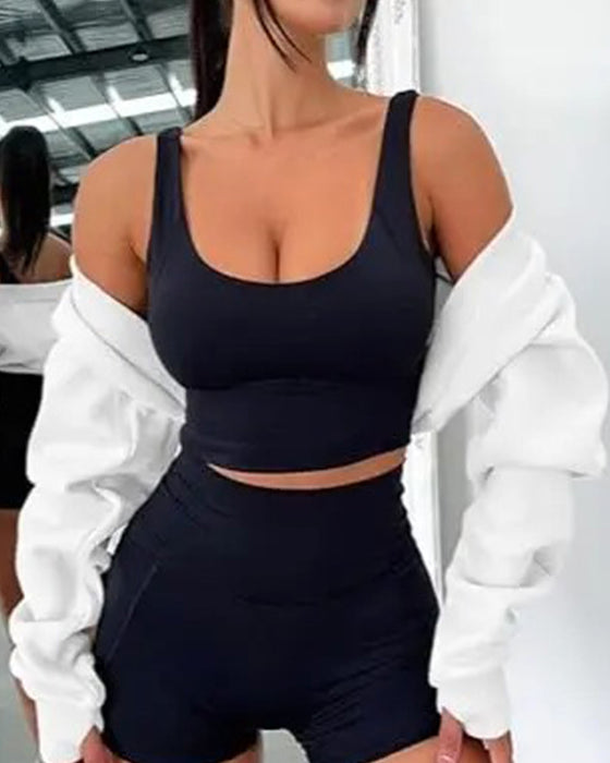 Cropped Cape Hoodie Sweatshirt