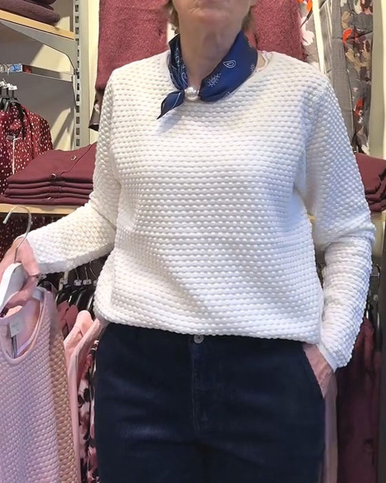Round Neck Pullover Solid Color Sweatshirt