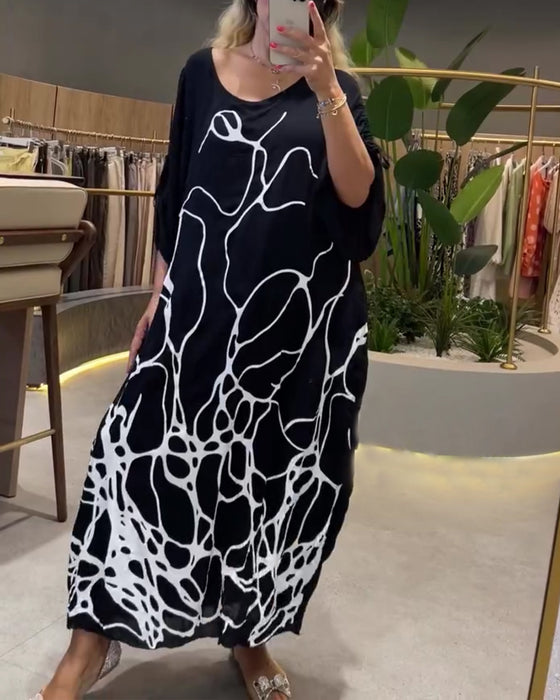 Crew Neck Line Loose Dress