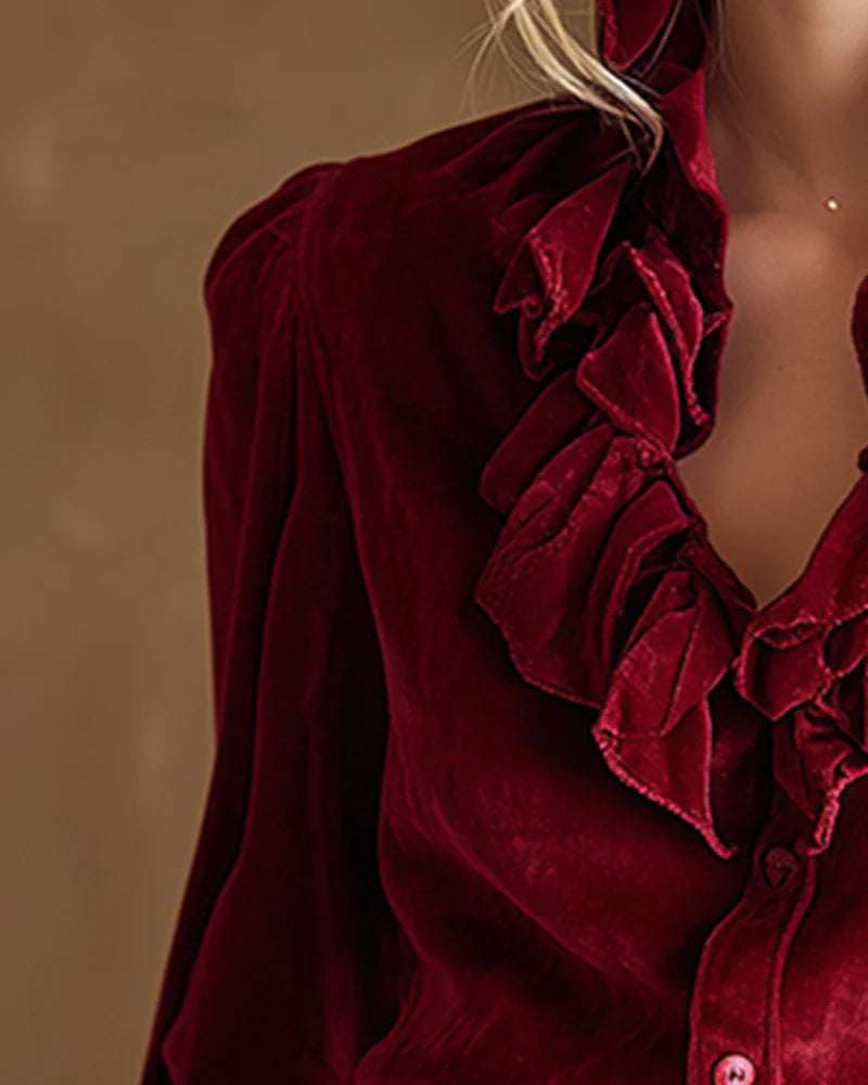 Ruffled Puff Sleeve Top