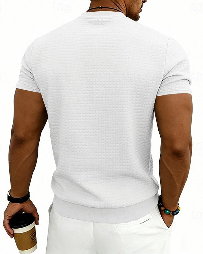 T-Shirt Ribbed Crewneck Short-Sleeve