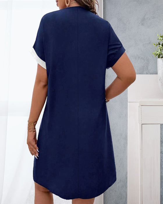 Floral Print Short Sleeve Dress