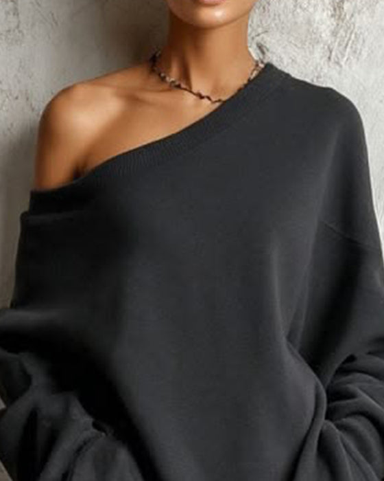Long Sleeve One Shoulder Dress