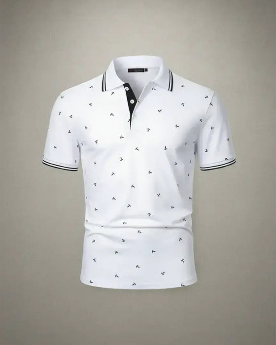 Polo Collar Arrow Pattern Casual T-Shirt