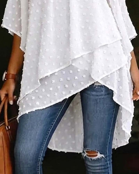 Three-Dimensional Floral One-Shoulder Blouse
