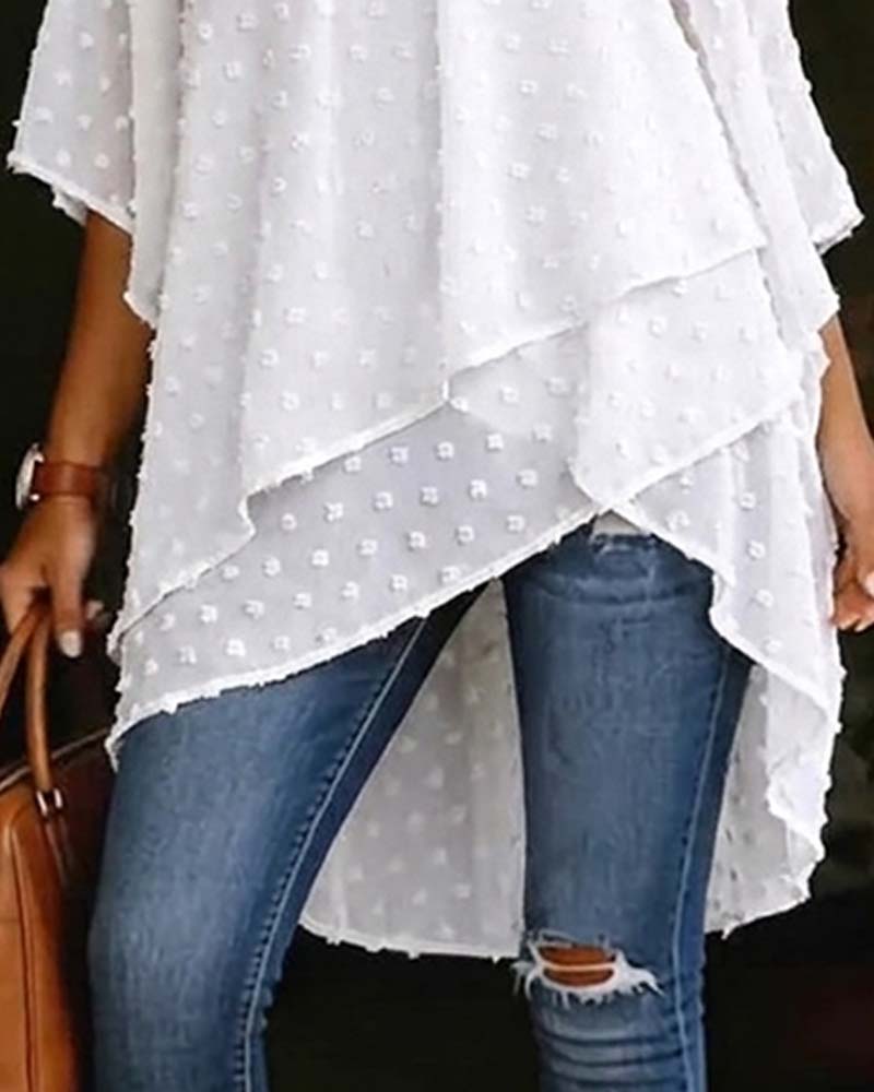 Three-Dimensional Floral One-Shoulder Blouse