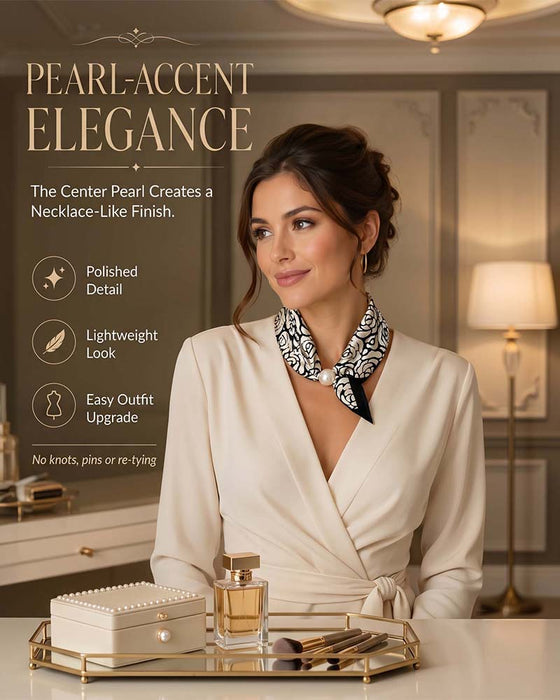 Effortless Glamour: Pop-On Pearl Necklace Scarf 🧣