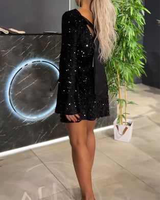Sequined Fashion Tie-Strap Dress