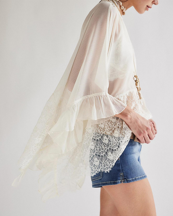 Lace Patchwork Mesh Cover-Up