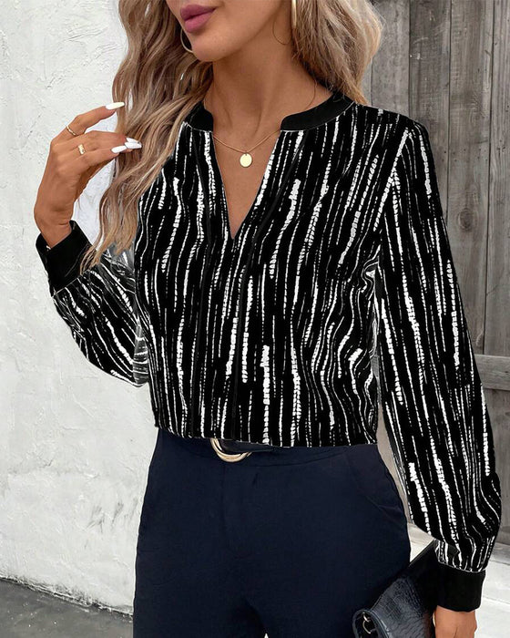 Fashionable Geometric Print Blouse