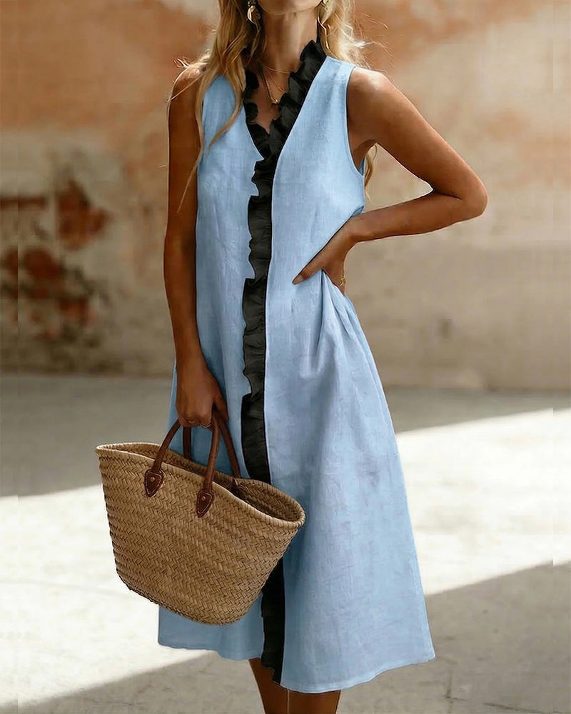 Ruffle Hem Sleeveless Dress