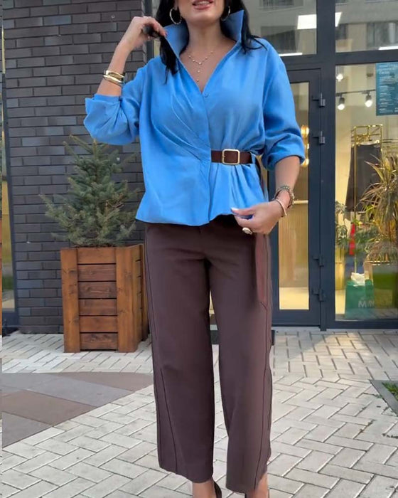Lapel Chic Stylish Shirt