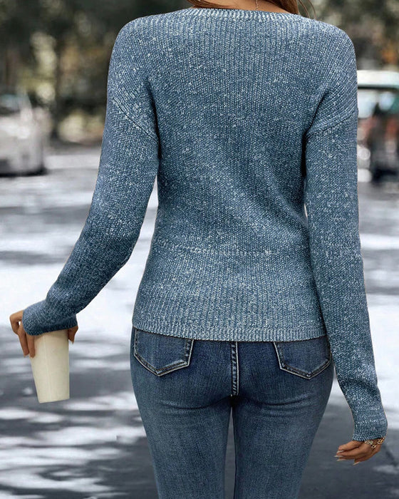 Elegant V-Neck Ruched Pullover