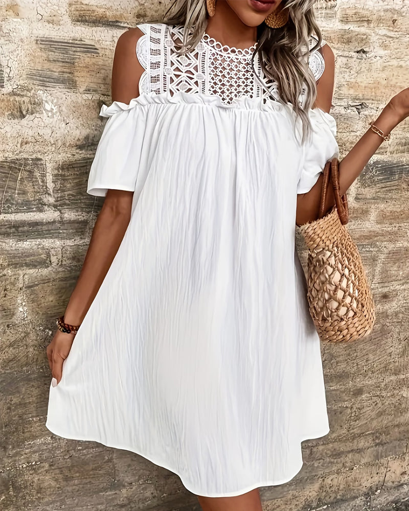 Lace Off-Shoulder Babydoll Dress