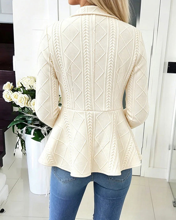 Button Casual Solid Coat