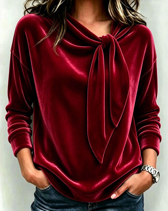 Solid Color Long Sleeve Top