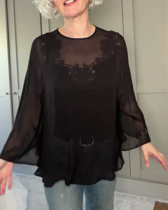 Sheer Cover-Up Mesh Camisole Set
