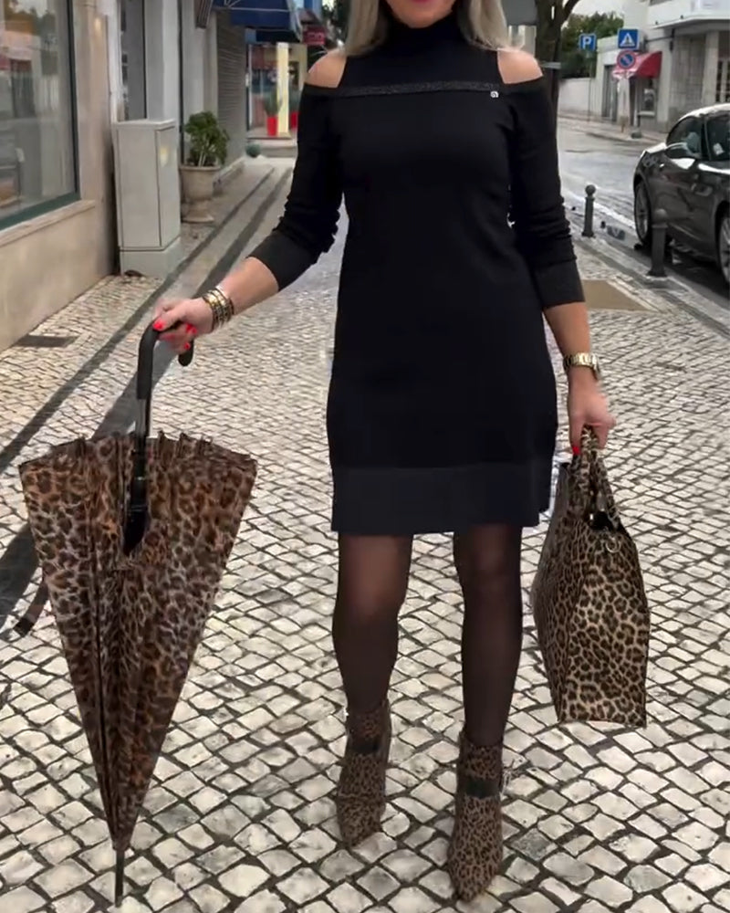 Off-Shoulder Long-Sleeved Fashion Dress