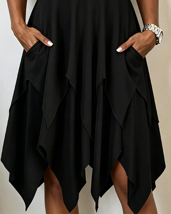 Casual Solid Color Irregular Dress