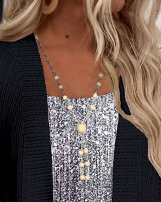 Fake Two-Piece Fashion Top