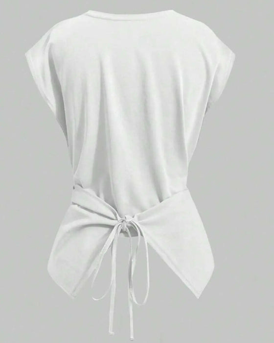 A Cross-Strap Hem Cropped Top