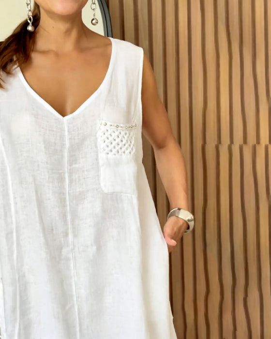 Sleeveless Loose Solid Color Dress