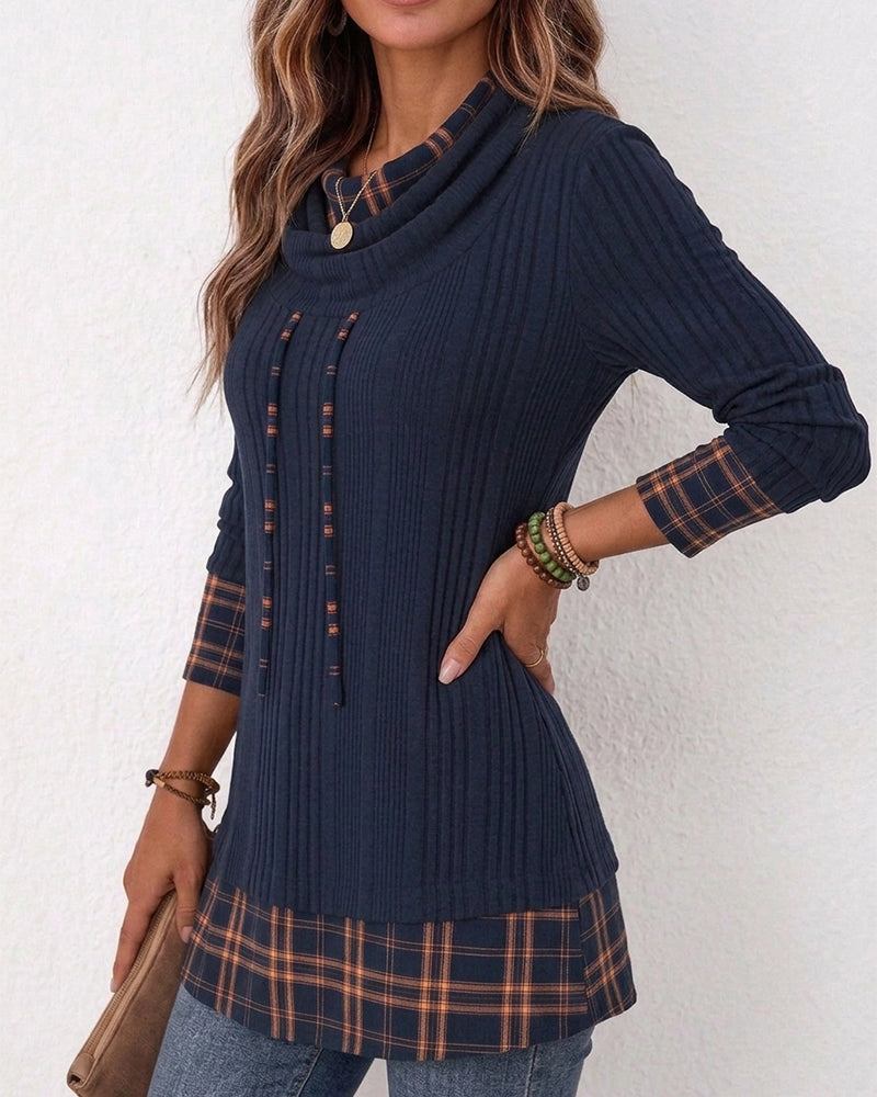 Cowl Neck Long Sleeve Top