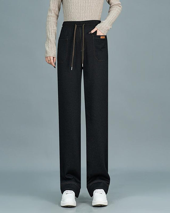 Loose-Fitting High-Waisted Slimming Wide-Leg Pants