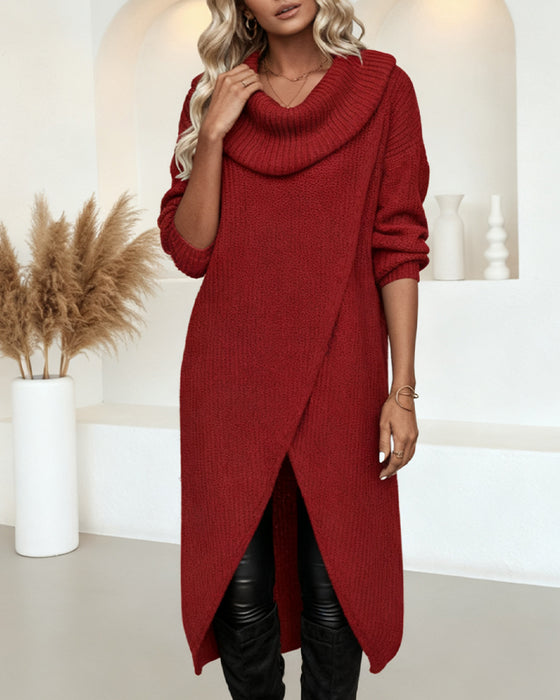 Irregular Slit Hem Jumper
