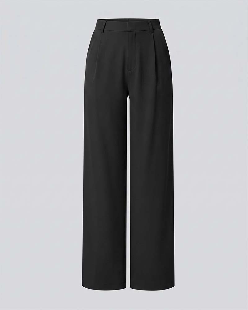 Solid Color Drape Suit Straight Pants