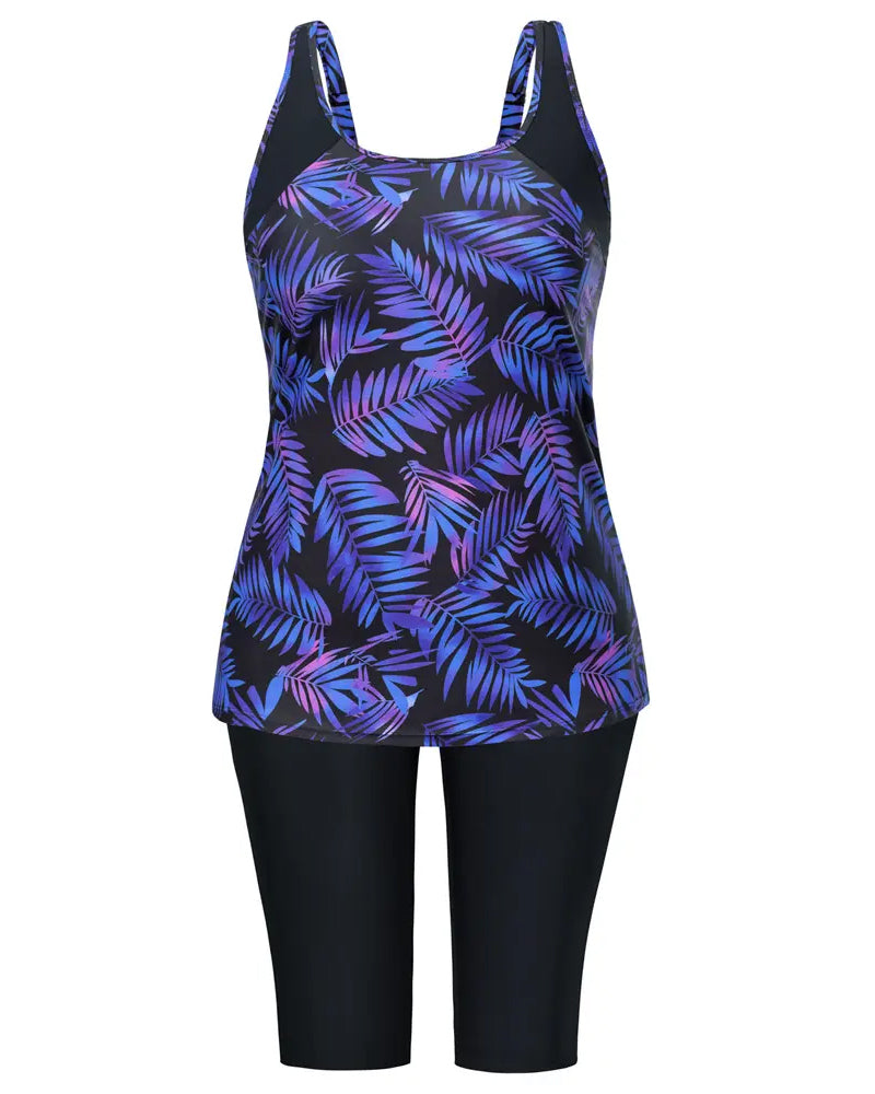 Vacation Print Sleeveless Tankini