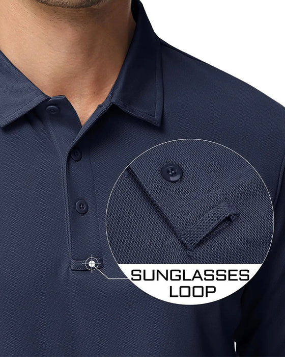 Polo Collar Long Sleeve Casual T-Shirt