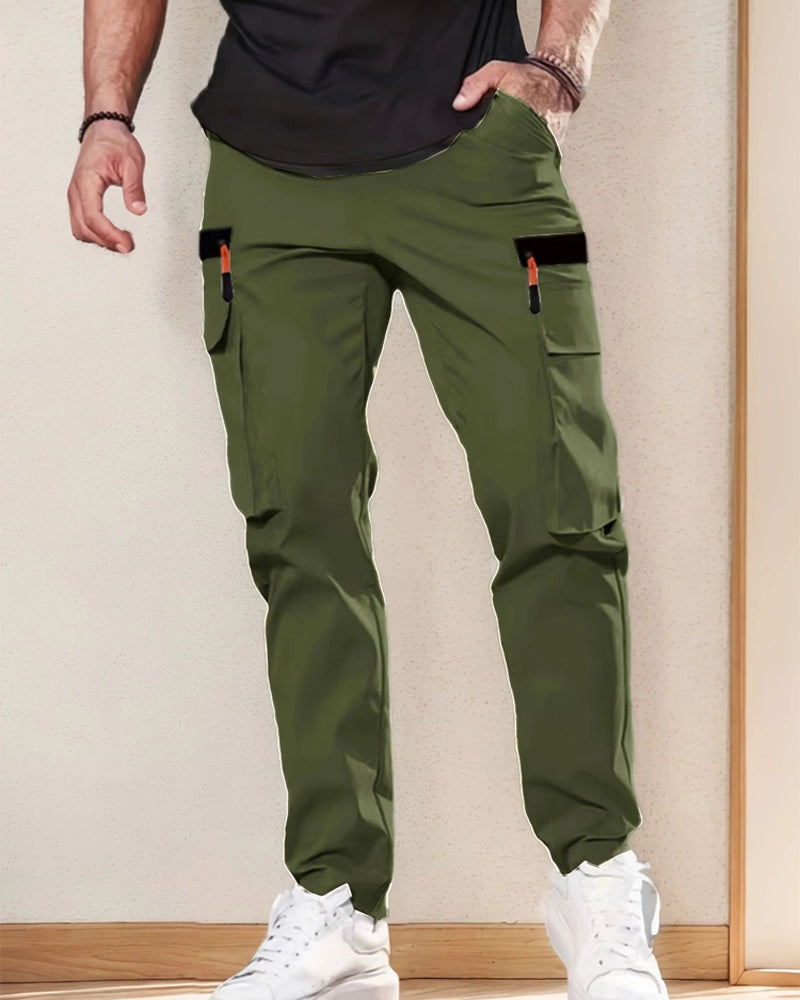 Sporty Multi-Pocket Cargo Pants