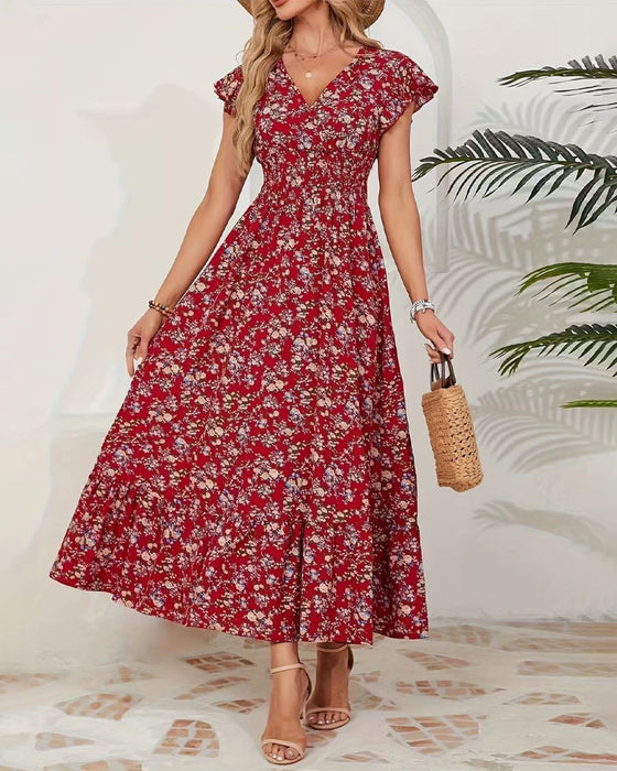 Floral Waist Tie Dress