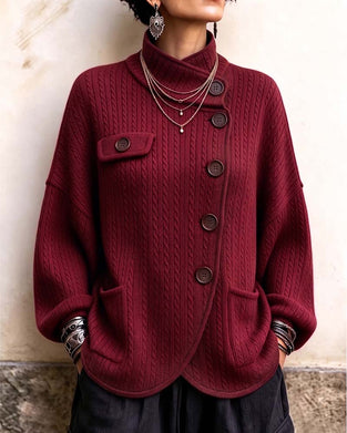 Single-Breasted Slit Hem Coat