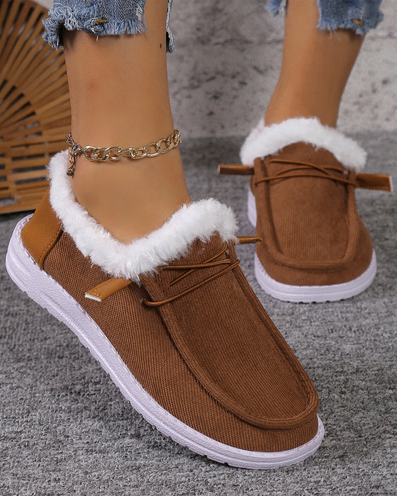 Solid color thick warm cotton shoes
