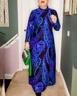 Paisley print elegant dress